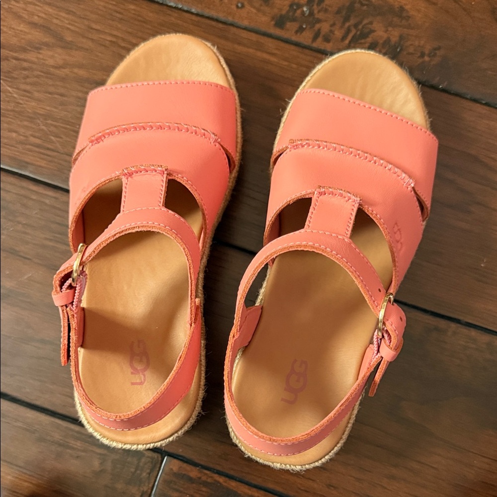 UGG Kids Pink Strap Sandals